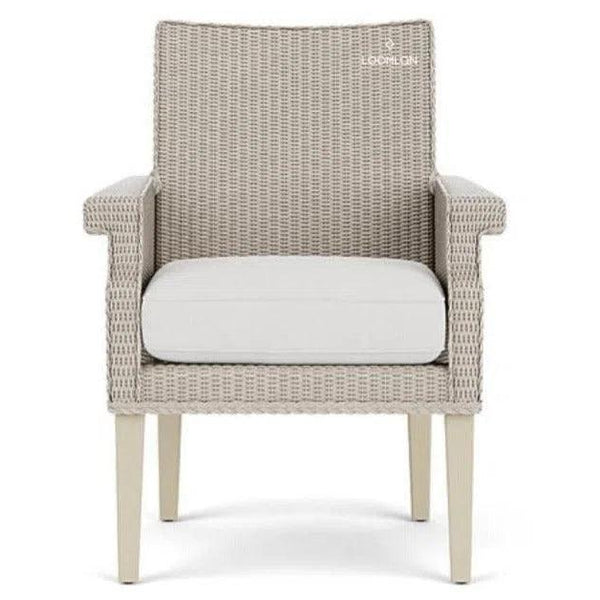 Hamptons Outdoor Furniture Wicker Dining Armchair-Outdoor Dining Chairs-Lloyd Flanders-LOOMLAN