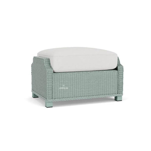Hamptons Outdoor Furniture Wicker Ottoman-Outdoor Ottomans-Lloyd Flanders-LOOMLAN