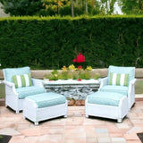 Hamptons Outdoor Wicker 2 Lounge Chair Set Ottomans-Outdoor Lounge Sets-Lloyd Flanders-LOOMLAN