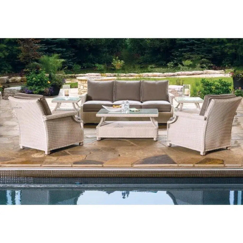 Hamptons Outdoor Wicker 3 Seater Sofa-Outdoor Sofas & Loveseats-Lloyd Flanders-LOOMLAN