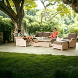 Hamptons Outdoor Wicker 3 Seater Sofa-Outdoor Sofas & Loveseats-Lloyd Flanders-LOOMLAN