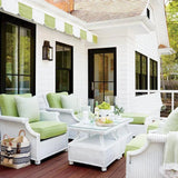 Hamptons Outdoor Wicker 4 Lounge Chair Set With Tables-Outdoor Lounge Sets-Lloyd Flanders-LOOMLAN