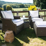 Hamptons Outdoor Wicker 6 PC Sofa Set Chairs & Tables-Outdoor Lounge Sets-Lloyd Flanders-LOOMLAN