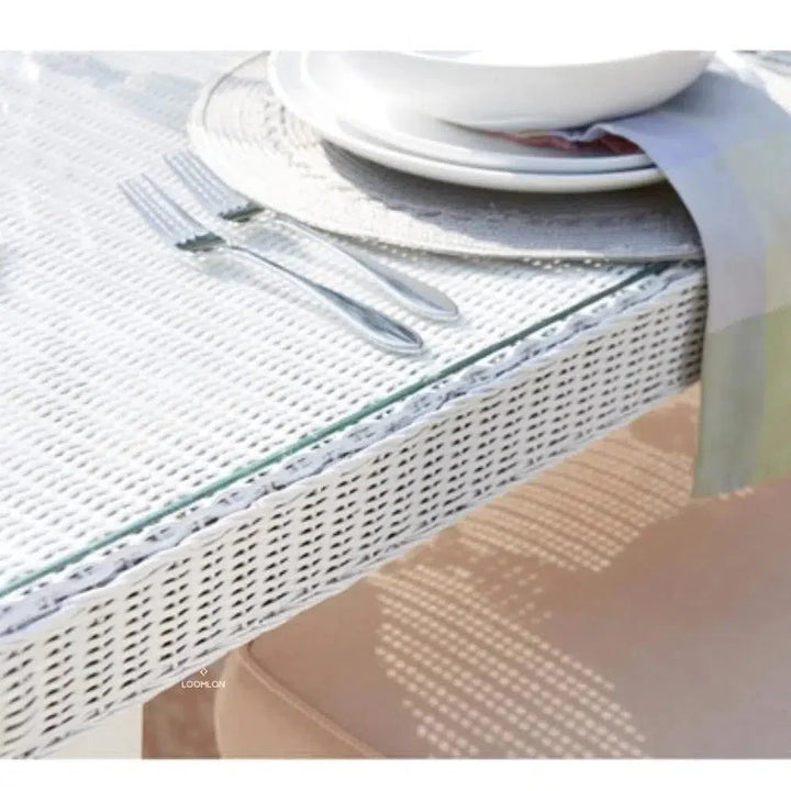 Hamptons Outdoor Wicker 72" Rectangular Dining Table-Outdoor Dining Tables-Lloyd Flanders-LOOMLAN