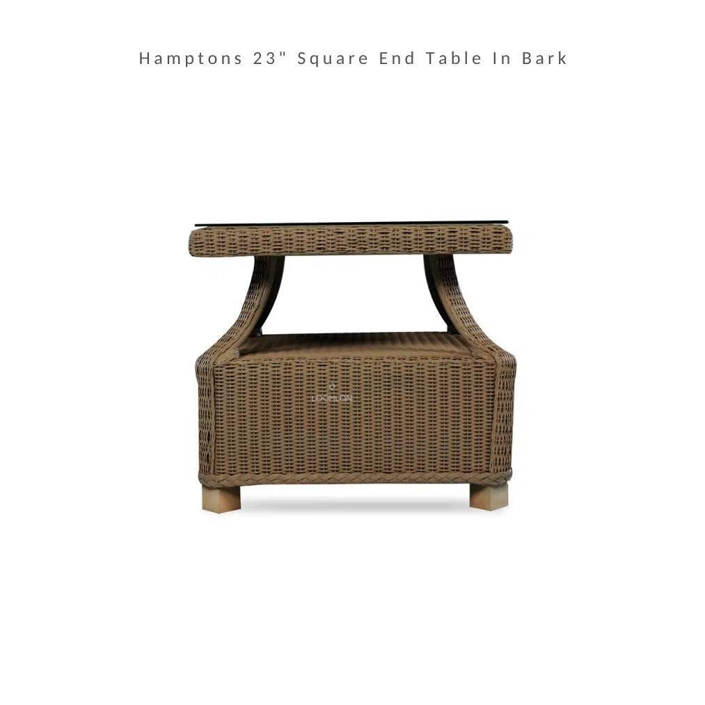 Hamptons Outdoor Wicker Corner Sectional Accent Tables