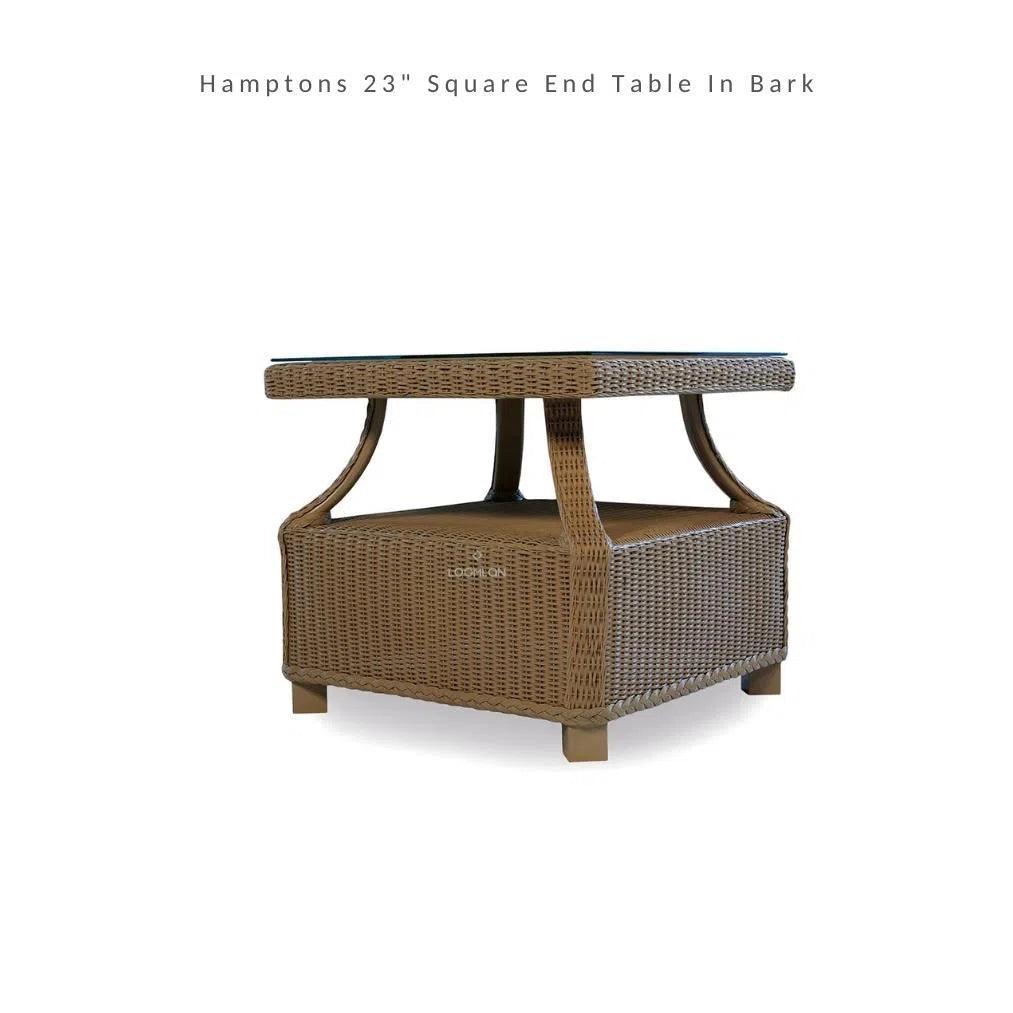 Hamptons Outdoor Wicker Corner Sectional Accent Tables