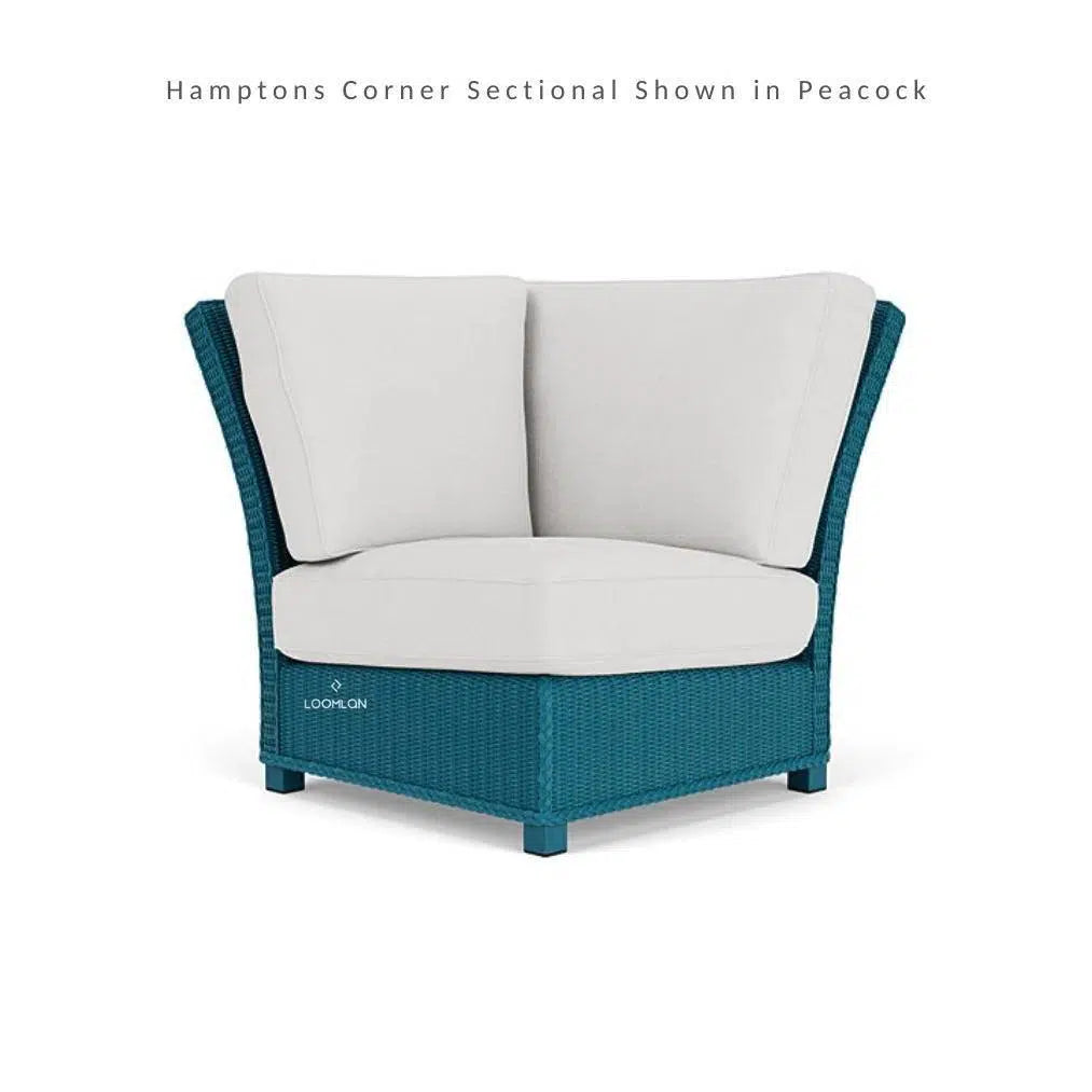 Hamptons Outdoor Wicker Corner Sectional Accent Tables