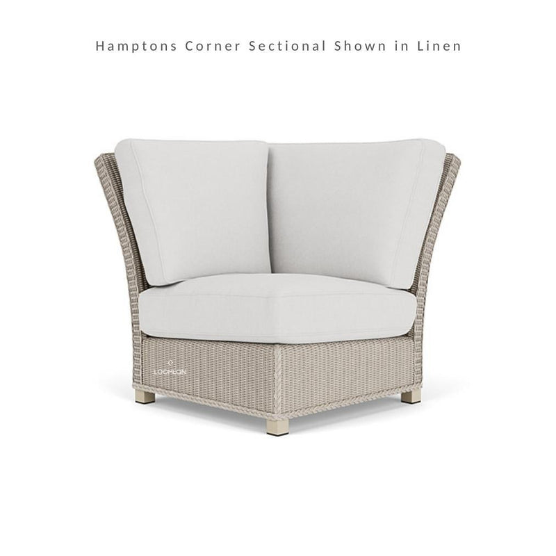 Hamptons Outdoor Wicker Corner Sectional With Accent Tables Outdoor Lounge Sets LOOMLAN By Lloyd Flanders