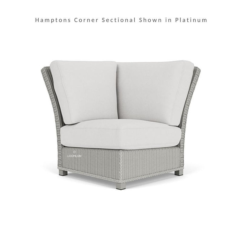 Hamptons Outdoor Wicker Corner Sectional With Accent Tables Outdoor Lounge Sets LOOMLAN By Lloyd Flanders