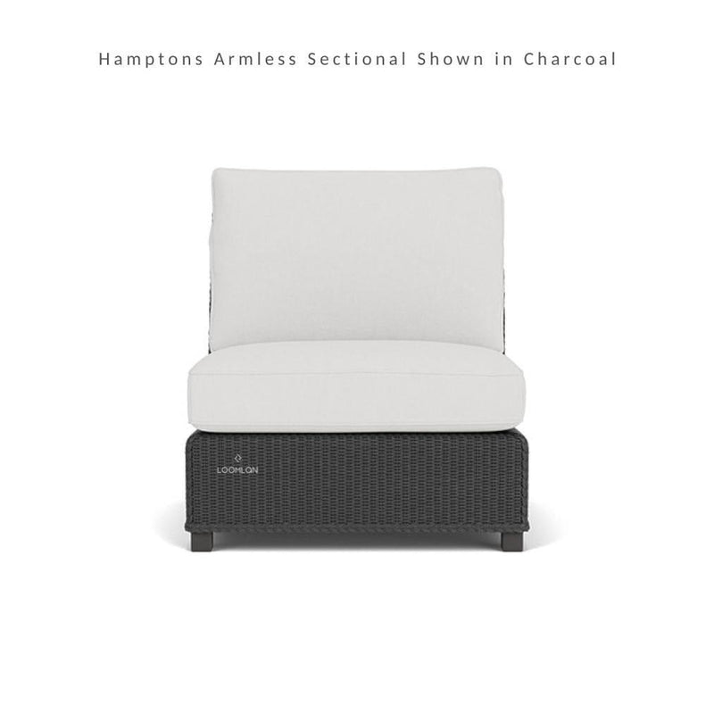 Hamptons Outdoor Wicker L-Shaped Sectional With Side Table Outdoor Lounge Sets LOOMLAN By Lloyd Flanders