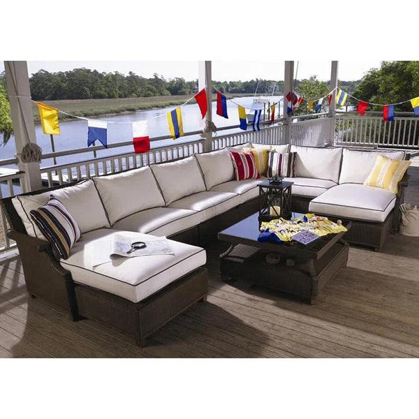 Hamptons Outdoor Wicker Sectional Coffee Table Set-Outdoor Lounge Sets-Lloyd Flanders-LOOMLAN