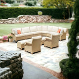 Hamptons Outdoor Wicker Sectional Sofa & Lounge Chair-Outdoor Lounge Sets-Lloyd Flanders-LOOMLAN