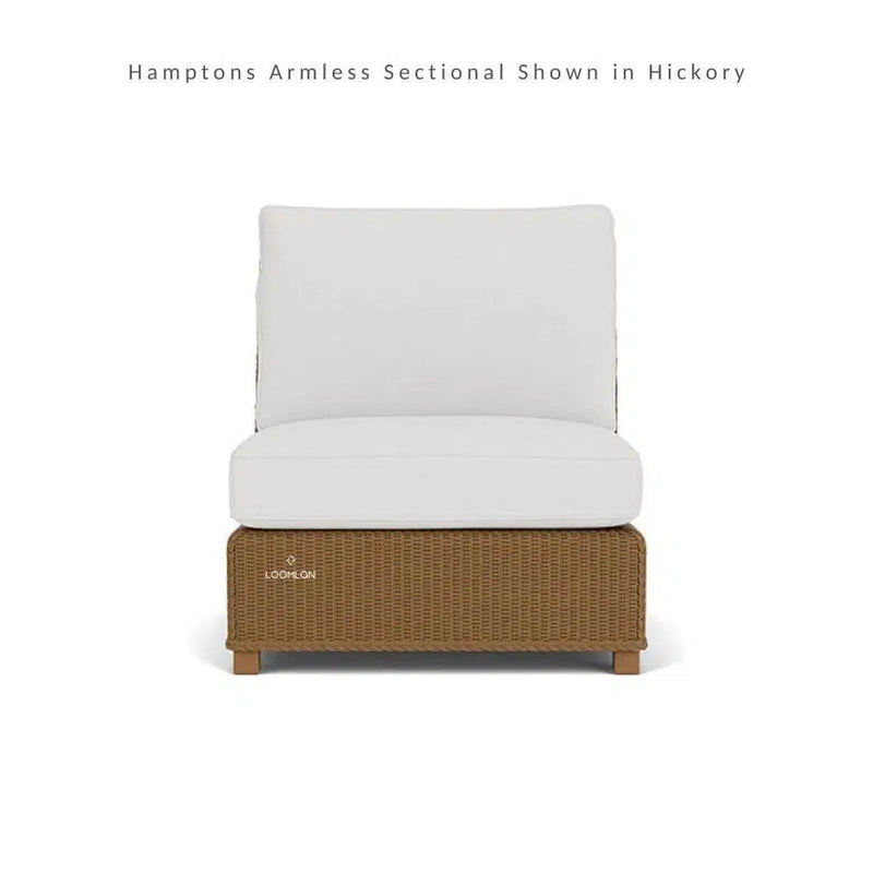 Hamptons Outdoor Wicker Small Chaise Sectional Ottoman-Outdoor Lounge Sets-Lloyd Flanders-LOOMLAN