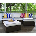 Hamptons Outdoor Wicker Small Chaise Sectional Ottoman