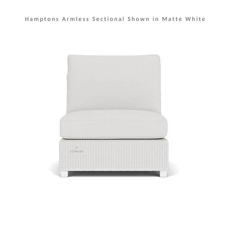 Hamptons Outdoor Wicker Small Chaise Sectional Ottoman-Outdoor Lounge Sets-Lloyd Flanders-LOOMLAN