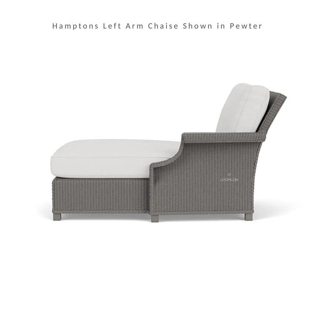 Hamptons Outdoor Wicker Small Chaise Sectional Ottoman