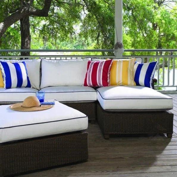 Hamptons Outdoor Wicker Small Chaise Sectional Ottoman