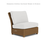 Hamptons Outdoor Wicker Small Chaise Sectional With Ottoman Outdoor Lounge Sets LOOMLAN By Lloyd Flanders