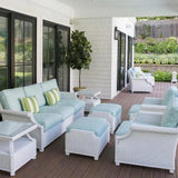 Hamptons Outdoor Wicker Sofa & Lounge Chair Set Tables-Outdoor Lounge Sets-Lloyd Flanders-LOOMLAN