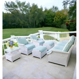 Hamptons Outdoor Wicker Sofa & Lounge Chair Set Tables-Outdoor Lounge Sets-Lloyd Flanders-LOOMLAN