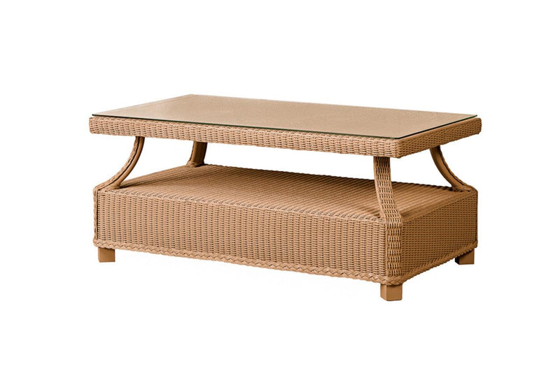 Hamptons Rectangular Outdoor Cocktail Table With Glass Outdoor Coffee Tables LOOMLAN By Lloyd Flanders