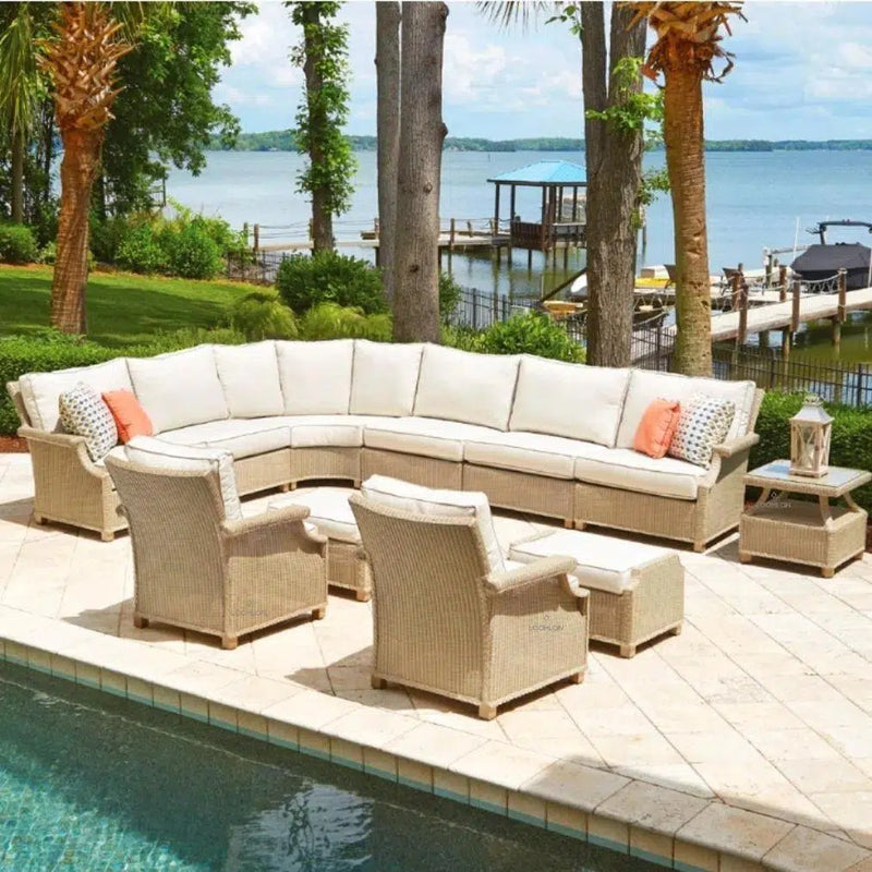 Hamptons Right Sectional Unit Outdoor Patio Furniture-Outdoor Modulars-Lloyd Flanders-LOOMLAN