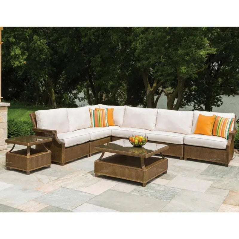 Hamptons Right Sectional Unit Outdoor Patio Furniture-Outdoor Modulars-Lloyd Flanders-LOOMLAN