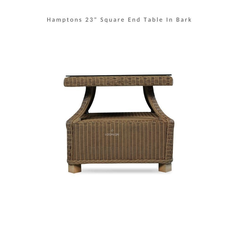 Hamptons Square End Accent Table With Glass Outdoor Side Tables LOOMLAN By Lloyd Flanders