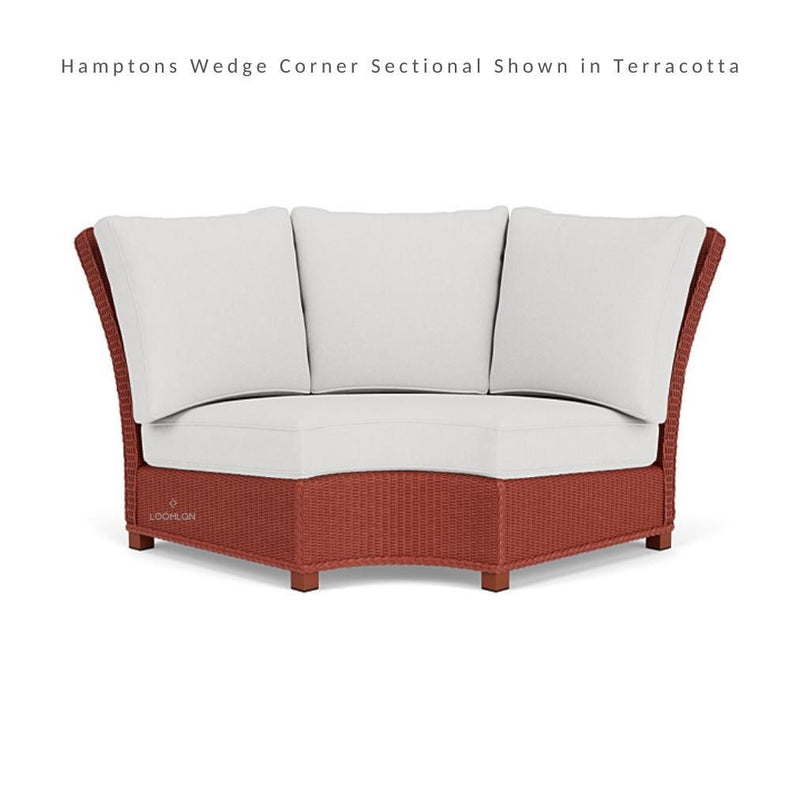 Hamptons Wedge Corner Sectional Wicker Outdoor Furniture Outdoor Modulars LOOMLAN By Lloyd Flanders