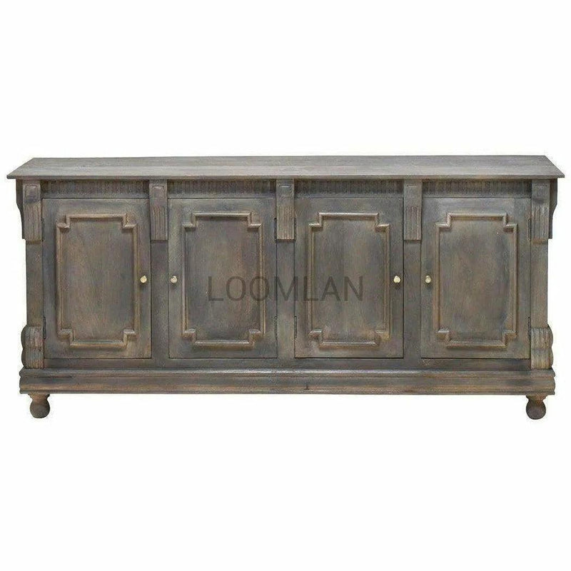 Hand Carved 4 Door Large Sideboard Buffet