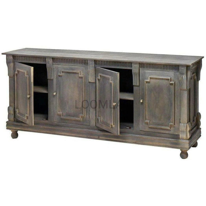 Hand Carved 4 Door Large Sideboard Buffet