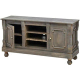 Hand Carved TV Stand Cabinet Dark Brown