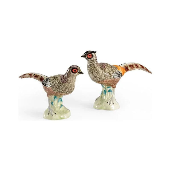 Hand Colored Ceramic Made Pheasant Sculpture (Pr) - LOOMLAN - Chelsea House - Statues & Sculptures