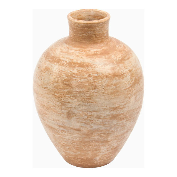 Hand Made Ceramic Beige Terracotta Dos Vase 13In Vases & Jars LOOMLAN By Moe's Home