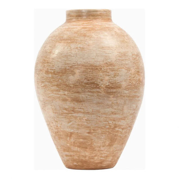 Hand Made Ceramic Beige Terracotta Dos Vase 16In Vases & Jars LOOMLAN By Moe's Home