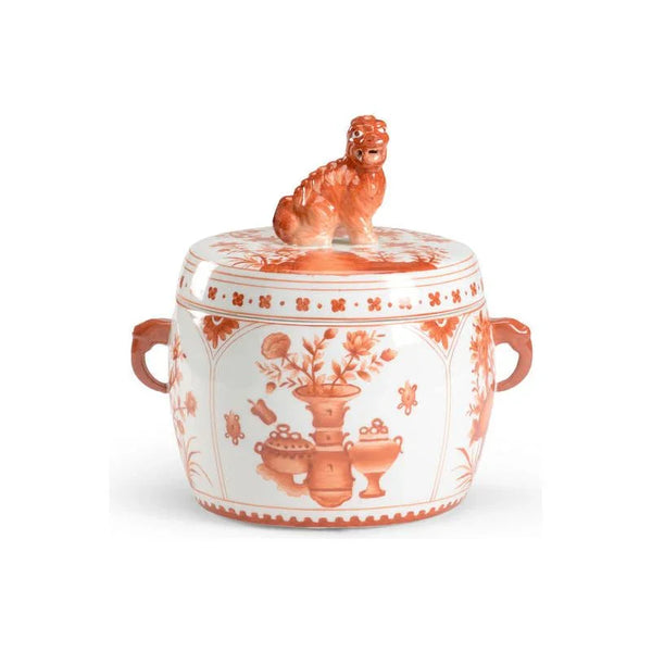 Hand Painted Covered Porcelain Jar - LOOMLAN - Chelsea House - Vases & Jars