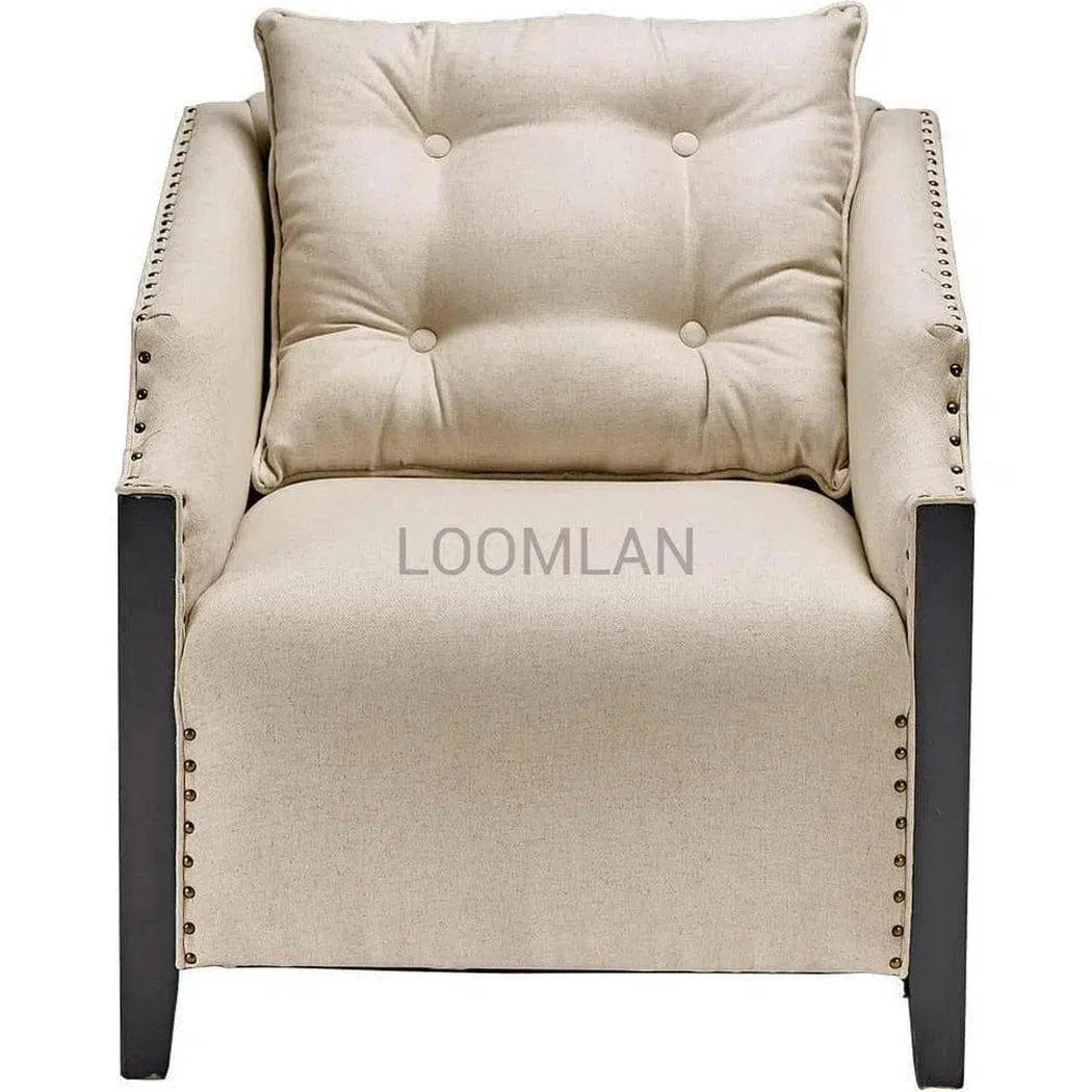 Hand- Panels Club Chair with Throw Pillow