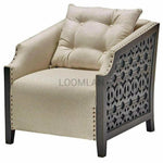 Hand- Panels Club Chair with Throw Pillow