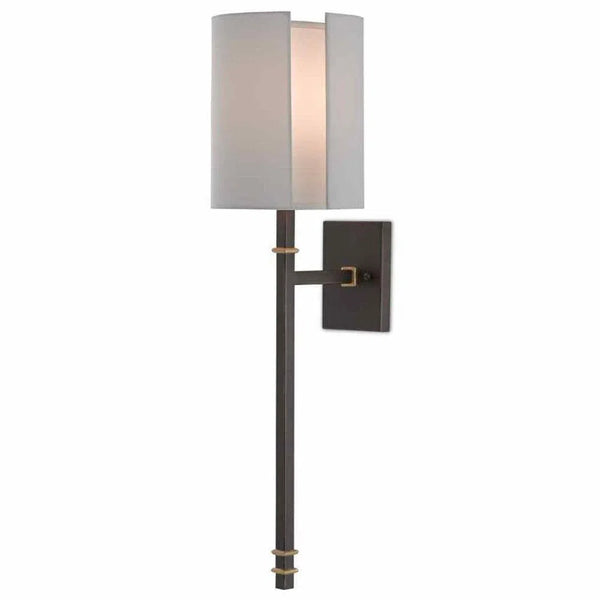 Hand Rubbed Bronze Gold Leaf Rocher Wall Sconce Wall Sconces LOOMLAN By Currey & Co
