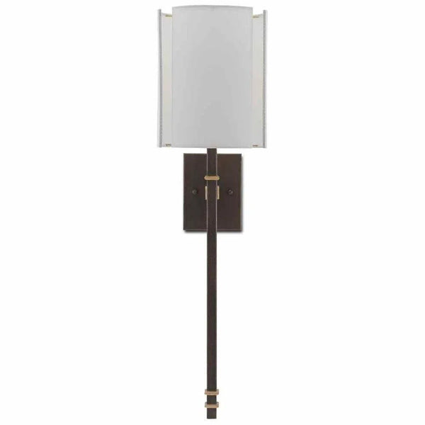 Hand Rubbed Bronze Gold Leaf Rocher Wall Sconce Wall Sconces LOOMLAN By Currey & Co
