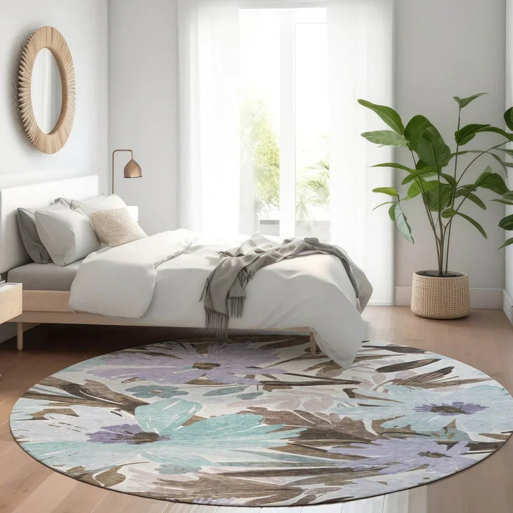 Handetta Brown Washable Indoor - Outdoor Rug - LOOMLAN - LOOMLAN Rugs - Outdoor Rugs