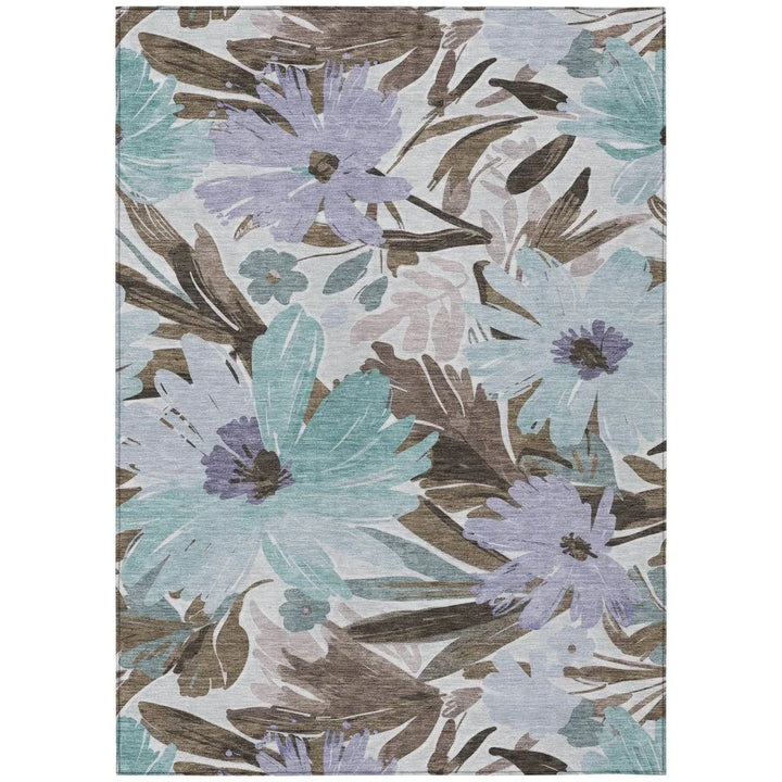 Handetta Brown Washable Indoor - Outdoor Rug - LOOMLAN - LOOMLAN Rugs - Outdoor Rugs