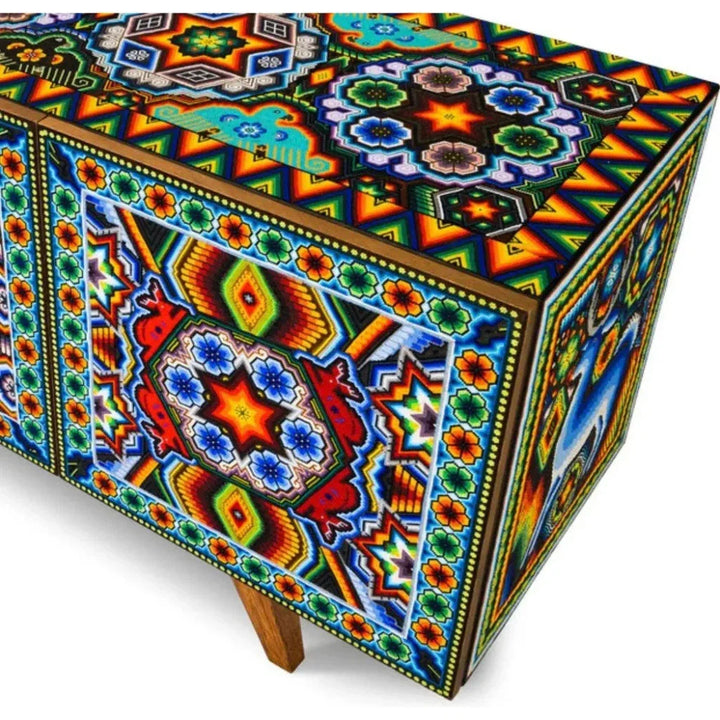 Handmade Unique Beaded Cabinet Deer - LOOMLAN - Victor Betancourt - Sideboards