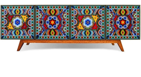 Handmade Unique Beaded Cabinet Deer - LOOMLAN - Victor Betancourt - Sideboards