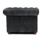 Hank Black Chesterfield Leather Sofa Made to Order