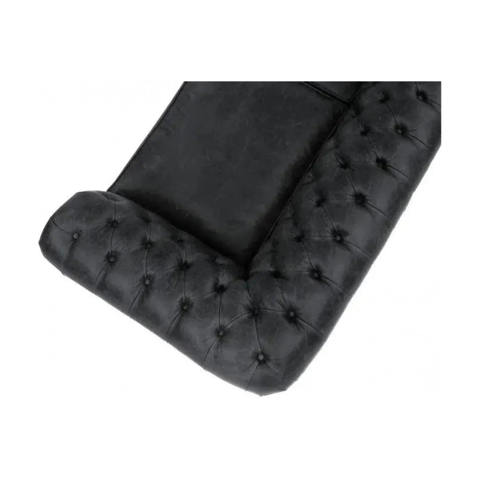 Hank Black Chesterfield Leather Sofa Made to Order