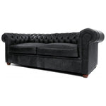 Hank Black Chesterfield Leather Sofa Made to Order