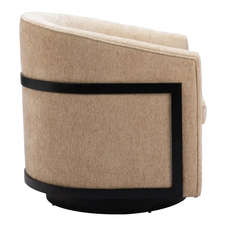Hanko Golden Beige Swivel Chair - LOOMLAN - Zuo Modern - Club Chairs