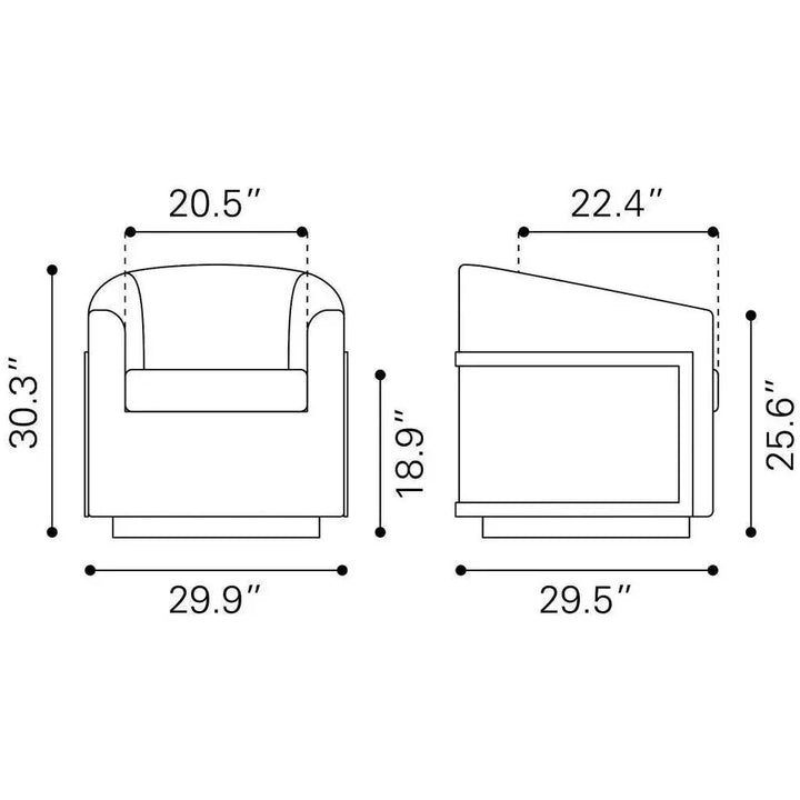 Hanko Golden Beige Swivel Chair - LOOMLAN - Zuo Modern - Club Chairs