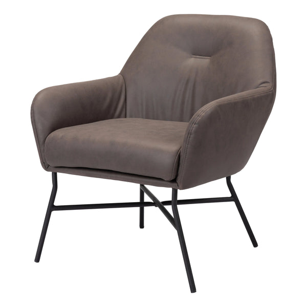 Hans Accent Chair Vintage Brown Club Chairs LOOMLAN By Zuo Modern
